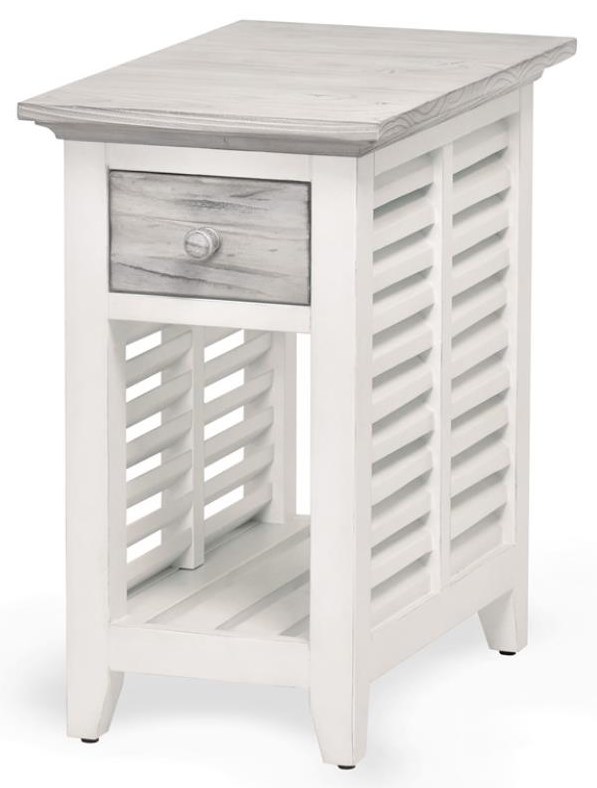 Sea Winds Trading Company Islamorada B23305 TwoTone Chairside End Table with One Drawer and One